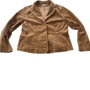 Women's Brown Corduroy 3 Button Jacket size Large